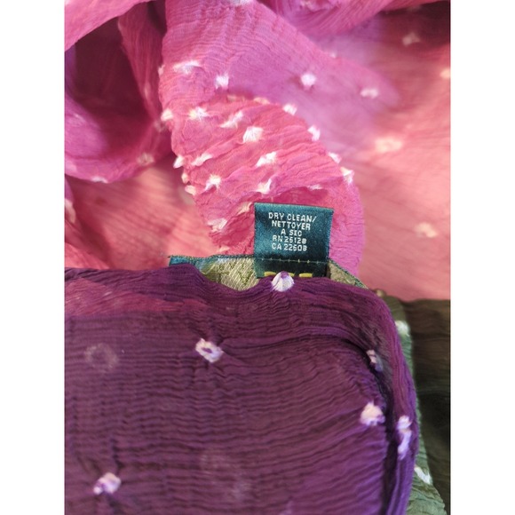 Vintage Lauren Ralph Lauren Large Scarf Shawl Wrap Viscose Purple Pink Bohemian - Picture 8 of 8